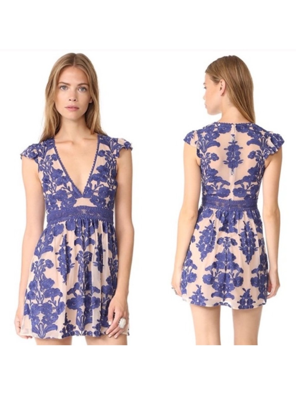 For Love and lemons Blue Temecula Mini dress size XS